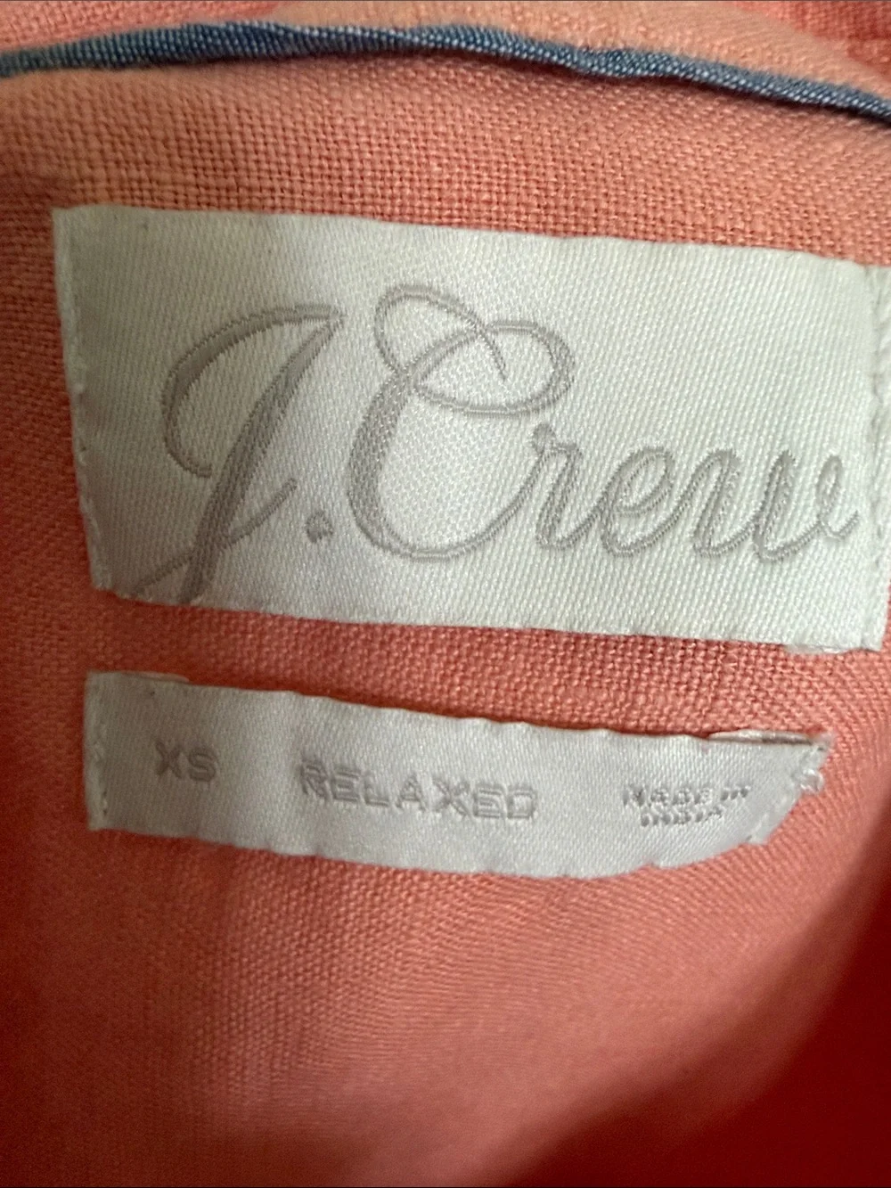 J. Crew Coral Button-Front relaxed linen Shirt Dress